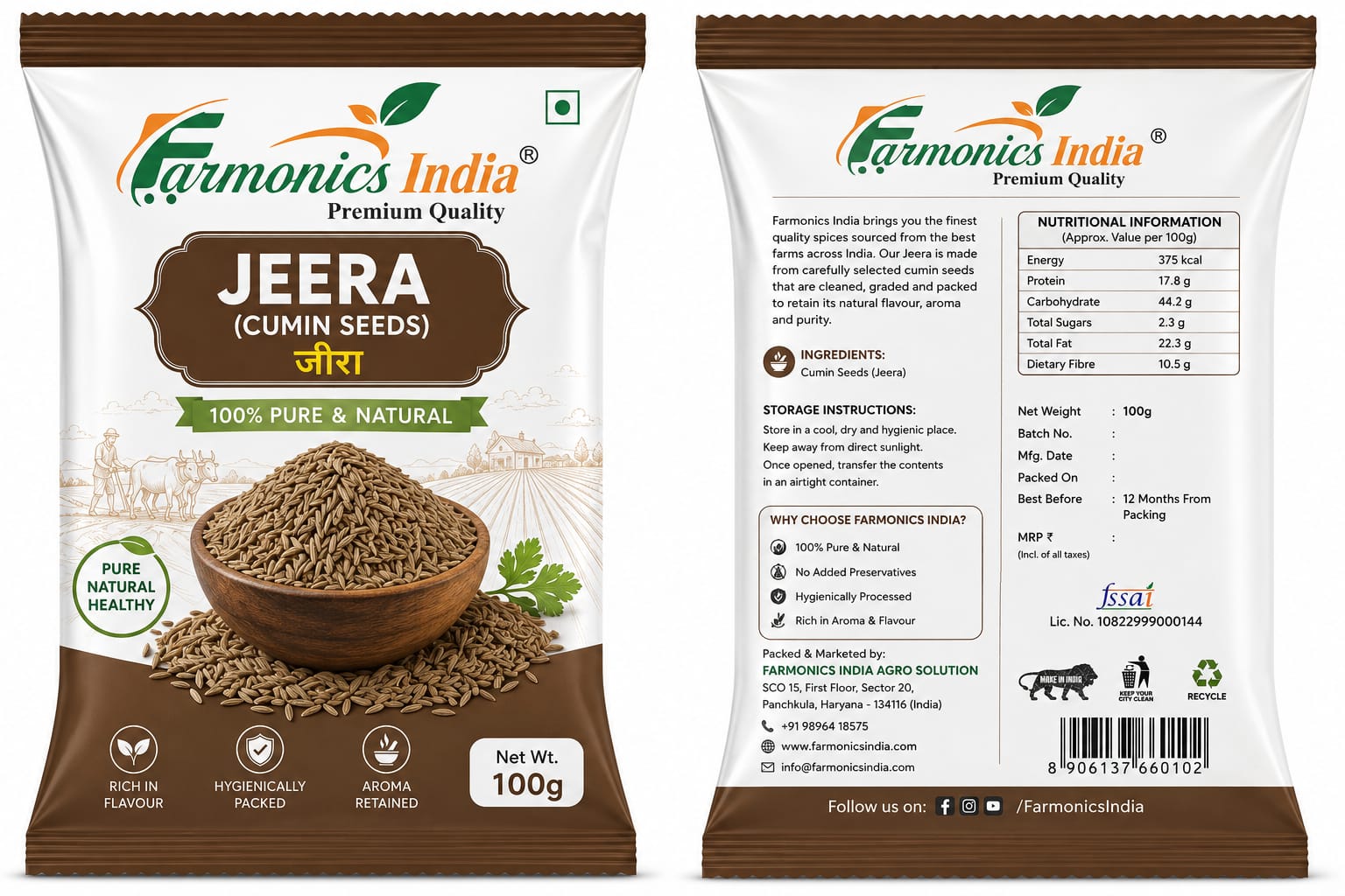 Farmonics India Jeera (Cumin Seeds)